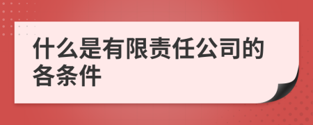什么是有限责任公司的各条件