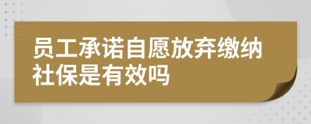 员工承诺自愿放弃缴纳社保是有效吗