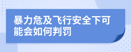 暴力危及飞行安全下可能会如何判罚