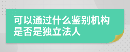 可以通过什么鉴别机构是否是独立法人