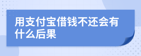 用支付宝借钱不还会有什么后果