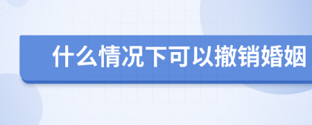 什么情况下可以撤销婚姻