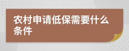 农村申请低保需要什么条件