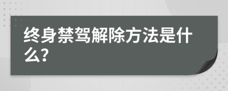 终身禁驾解除方法是什么？