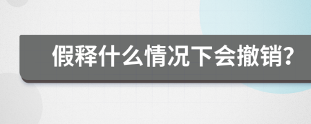 假释什么情况下会撤销？