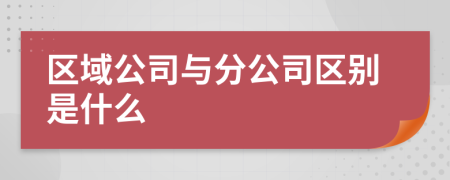 区域公司与分公司区别是什么