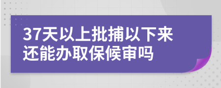 37天以上批捕以下来还能办取保候审吗