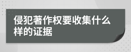 侵犯著作权要收集什么样的证据