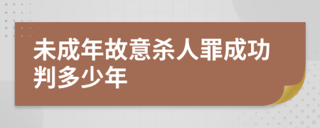 未成年故意杀人罪成功判多少年