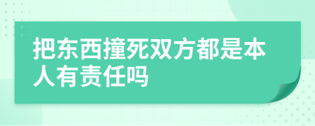 把东西撞死双方都是本人有责任吗
