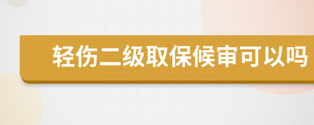 轻伤二级取保候审可以吗