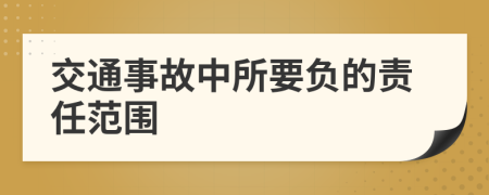 交通事故中所要负的责任范围