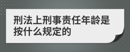 刑法上刑事责任年龄是按什么规定的