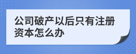 公司破产以后只有注册资本怎么办