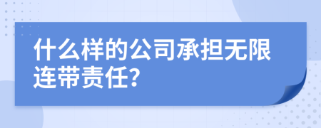 什么样的公司承担无限连带责任？