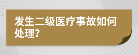 发生二级医疗事故如何处理？