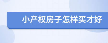 小产权房子怎样买才好