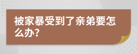 被家暴受到了亲弟要怎么办？