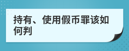 持有、使用假币罪该如何判