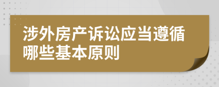 涉外房产诉讼应当遵循哪些基本原则