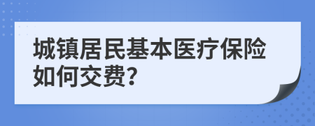 城镇居民基本医疗保险如何交费？