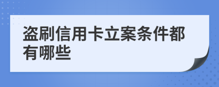 盗刷信用卡立案条件都有哪些
