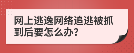 网上逃逸网络追逃被抓到后要怎么办？