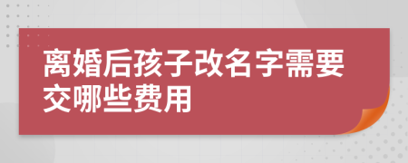 离婚后孩子改名字需要交哪些费用