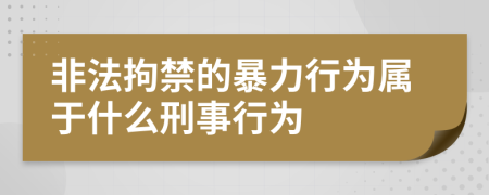 非法拘禁的暴力行为属于什么刑事行为