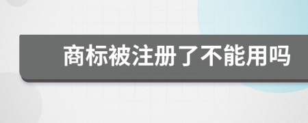 商标被注册了不能用吗