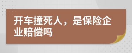 开车撞死人，是保险企业赔偿吗