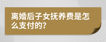 离婚后子女抚养费是怎么支付的？