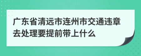 广东省清远市连州市交通违章去处理要提前带上什么