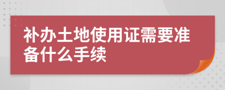 补办土地使用证需要准备什么手续