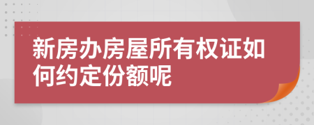 新房办房屋所有权证如何约定份额呢