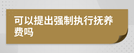 可以提出强制执行抚养费吗