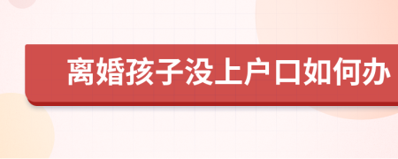 离婚孩子没上户口如何办