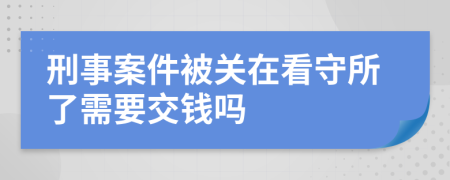 刑事案件被关在看守所了需要交钱吗