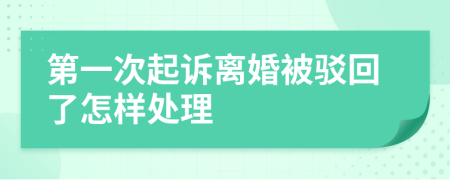 第一次起诉离婚被驳回了怎样处理