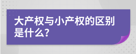 大产权与小产权的区别是什么？