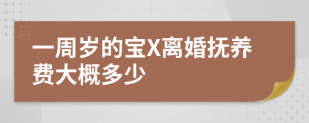 一周岁的宝X离婚抚养费大概多少