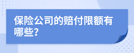 保险公司的赔付限额有哪些？