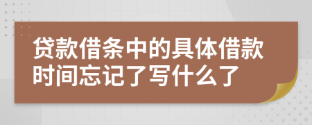 贷款借条中的具体借款时间忘记了写什么了