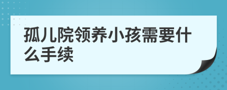 孤儿院领养小孩需要什么手续