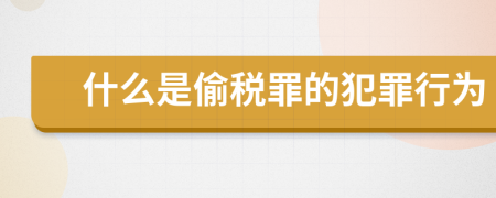 什么是偷税罪的犯罪行为