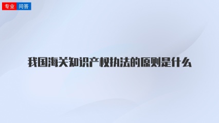 我国海关知识产权执法的原则是什么