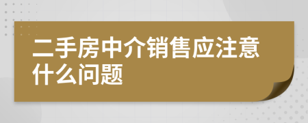 二手房中介销售应注意什么问题