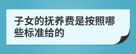 子女的抚养费是按照哪些标准给的