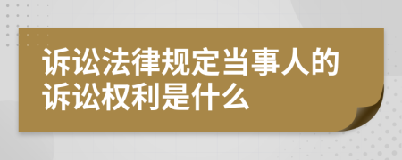 诉讼法律规定当事人的诉讼权利是什么