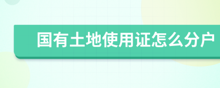 国有土地使用证怎么分户